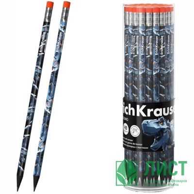 Карандаш ч/г ErichKrause с ластиком Techno Dino HB круглый корпус арт.65204 (Ст.42) Карандаш ч/г ErichKrause с ластиком Techno Dino HB круглый корпус арт.65204 (Ст.42)