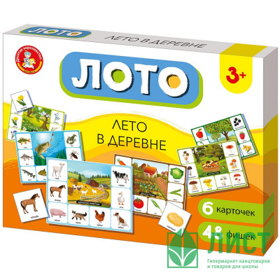 Игра настольная Лото картонное Лето в деревне (ДК) арт.05521 Игра настольная Лото картонное Лето в деревне (ДК) арт.05521