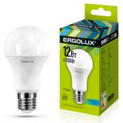 Лампа светодиодная Е27 12Вт 4500К (холодный) Ergolux груша (Ст.10)