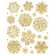 Украшение-наклейка на окно "Золотые пушистые снежинки" 30*38см арт.86056