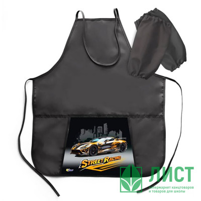 Фартук для детского творчества Оникс арт ФН-31-1 тонкий с карманами, с нарукавниками Уличные гонки (Street race) 535*445 мм Фартук для детского творчества Оникс арт ФН-31-1 тонкий с карманами, с нарукавниками Уличные гонки (Street race) 535*445 мм