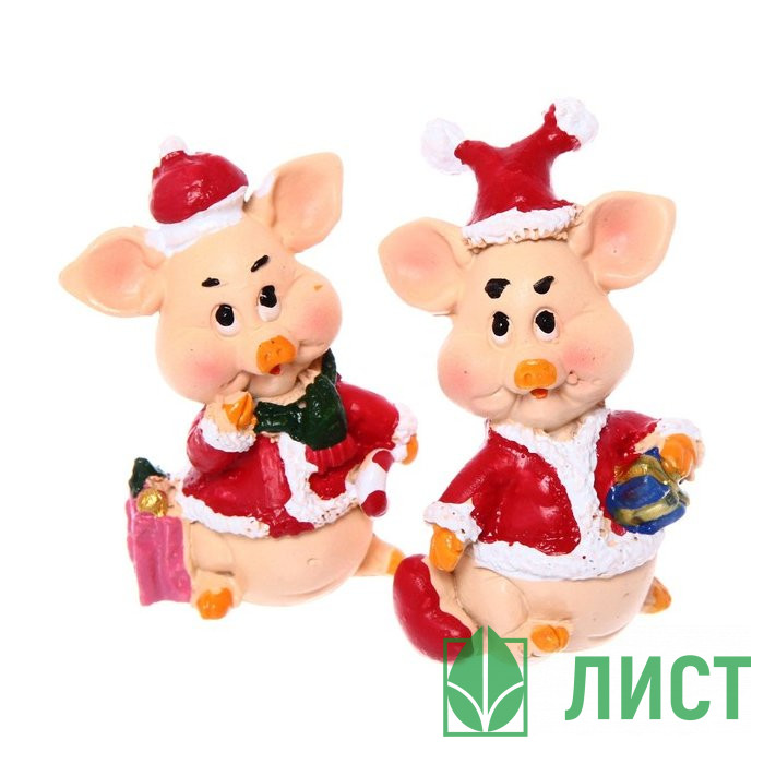 Статуэтка символ года Свинка новогодняя 6см ассортимент арт.200-339