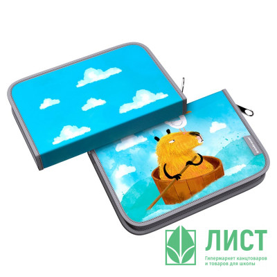 Пенал 1 отделение ErichKrause Путешествие капибары 205х135мм арт.60220 Пенал 1 отделение ErichKrause Путешествие капибары 205х135мм арт.60220