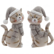 Статуэтка декоративная "Котёнок в шапочке и шарфе" 09см 2 вида арт.825217