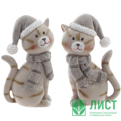 Статуэтка декоративная "Котёнок в шапочке и шарфе" 09см 2 вида арт.825217 Статуэтка декоративная "Котёнок в шапочке и шарфе" 09см 2 вида арт.825217