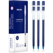 Ручка гелевая прозрачный корпус Deli A116-BL синий, 0,5мм, игла арт.A116-BL (Ст.12)