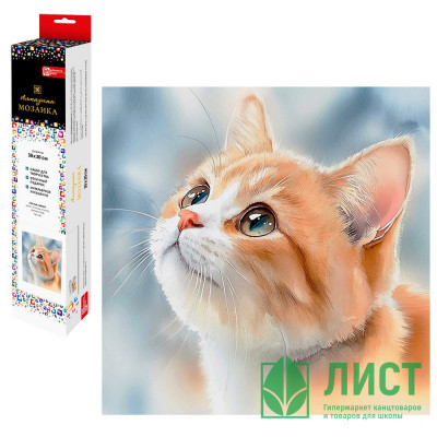 Алмазная мозаика 30х30см Феникс Рыжий котенок без подрамника полное заполнение арт.70804 Алмазная мозаика 30х30см Феникс Рыжий котенок без подрамника полное заполнение арт.70804