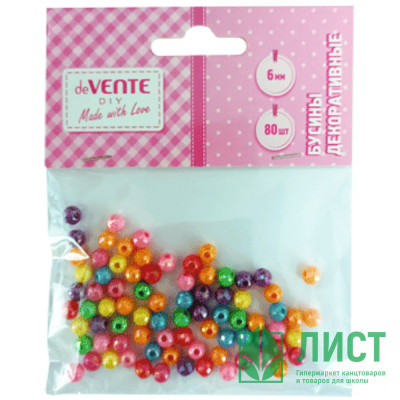 Бусины 80 штук (deVENTE) пластиковые d-6mm ассорти арт.8001803 Бусины 80 штук (deVENTE) пластиковые d-6mm ассорти арт.8001803