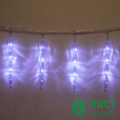 Гирлянда электрическая для дома фигурная 2,5м*20см 24LED &quot;Сосулька&quot; цвет белый (светлый провод) 8режимов арт.183-149 Гирлянда электрическая для дома фигурная 2,5м*20см 24LED "Сосулька" цвет белый (светлый провод) 8режимов арт.183-149