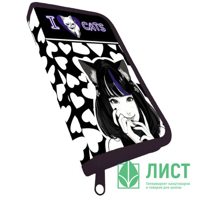 Пенал 1 отделение (CENTRUM) Аниме I love cats 190х110мм арт.73976 Пенал 1 отделение (CENTRUM) Аниме I love cats 190х110мм арт.73976