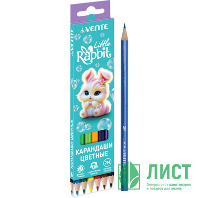 Карандаши цветные (deVENTE) Little Rabbit 6 цветов 2М 2,8 мм шестигранные арт.5021619 Карандаши цветные (deVENTE) Little Rabbit 6 цветов 2М 2,8 мм шестигранные арт.5021619