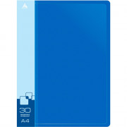 Папка 30 файлов 0,65мм пл. Бюрократ синий BPV30BLUE (Ст.30)