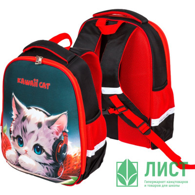 Ранец для девочек школьный (Attomex) Optima. Kawaii Cat 37x28x18см арт.7033501 Ранец для девочек школьный (Attomex) Optima. Kawaii Cat 37x28x18см арт.7033501
