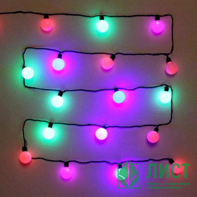 Гирлянда электрическая для дома фигурная 04м 20LED "Шар" цвет мульти (темный провод) артемный 183-629 Гирлянда электрическая для дома фигурная 04м 20LED "Шар" цвет мульти (темный провод) артемный 183-629