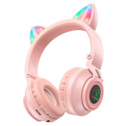 Наушники мониторные беспров.BOROFONE BO18 Cat ear wireless headset Bluetooth цв.розовый