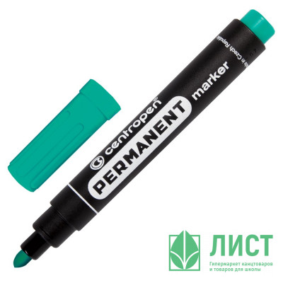 Маркер перманентный CENTROPEN круглый 2,5мм зеленый арт.8566/З Маркер перманентный CENTROPEN круглый 2,5мм зеленый арт.8566/З