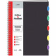 Тетрадь пластиковая обложка А4 клетка 120 листов на гребне Listoff Черная 5 цветных пластиковых разделителя арт ТПР412021