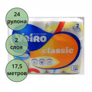 Бумага туалетная 2-сл втулка 24рул/уп 17,5м белая Veiro Классик арт.5С224