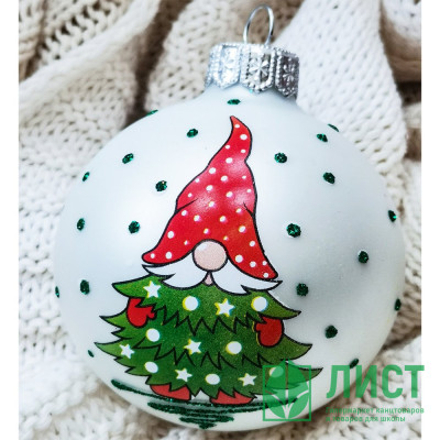 Шар стекло 06,5см &quot;Веселый гном 3&quot; п/уп арт.КУ-65-224174/3 Шар стекло 06,5см "Веселый гном 3" п/уп арт.КУ-65-224174/3