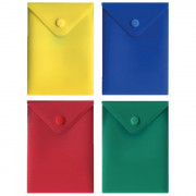Папка-конверт на кнопке А6(105*148) 180мкм deVENTE непрозрачная, цвет в ассортименте (красная, синяя, зеленая, желтая) арт.3071824 (Ст.)