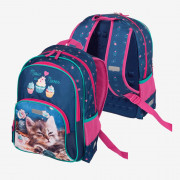 Рюкзак для девочек школьный (Attomex) Basic  Meow or Never 38x27x17см арт.7033203