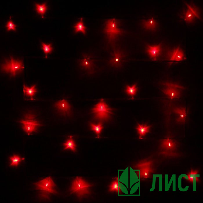 Гирлянда электрическая для дома точечная 24м 300LED цвет красный (светлый провод) 8режимов арт.128-006