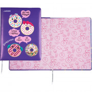 Дневник школьный твердая обложка кожзам (deVENTE) Donuts универсальный блок аппликация арт.2020267