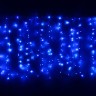 Гирлянда электрическая уличная занавес Дождь 2*1,5м 320LED цвет синий (светлый провод) 8режимов арт.183-227