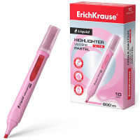 Маркер флюорисцентный ErichKrause Liquid Visioline V-14 Pastel 0,6-4мм скош. розовый арт.56025 (Ст.10)