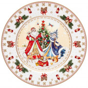 Тарелка "Дед Мороз и Снегурочка" 20,5см арт.85-1713