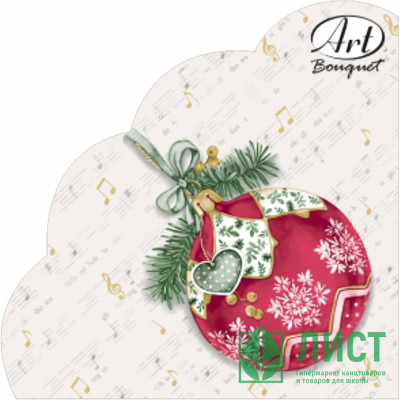 Салфетки бумажные 33*33см 3 слоя 12шт/уп. Bouquet &quot;Музыкальный шар&quot; круглая арт.25178 Салфетки бумажные 33*33см 3 слоя 12шт/уп. Bouquet "Музыкальный шар" круглая арт.25178