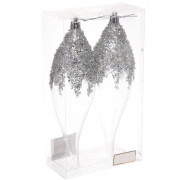 Украшение декор.подвеска пластик "Волшебная сказка" 19,5см цв.белый арт.107-6182