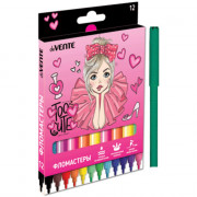 Фломастеры (deVENTE) Too Cute Girl 12 цветов картонная коробка арт.5081323