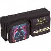 Пенал-косметичка 1 отделение (deVente) Cyber 210x85x60 мм объемный карман на молнии, карман на липучке арт.7020517