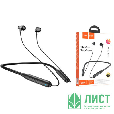Наушники вакуумные беспров. HOCO ES58 Sound tide sports цв.черный Наушники вакуумные беспров. HOCO ES58 Sound tide sports цв.черный