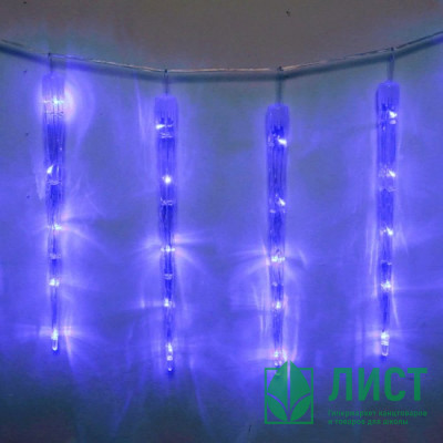 Гирлянда электрическая для дома фигурная 2,5м*50см 40LED &quot;Сосулька&quot; цвет синий (светлый провод) 8режимов арт.765-039 Гирлянда электрическая для дома фигурная 2,5м*50см 40LED "Сосулька" цвет синий (светлый провод) 8режимов арт.765-039