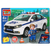 Конструктор пластиковый Полиция LADA vesta 46 деталей (город мастеров) арт.3214-CY