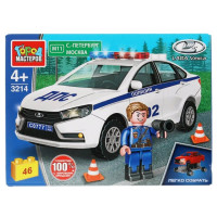Конструктор пластиковый Полиция LADA vesta 46 деталей (город мастеров) арт.3214-CY