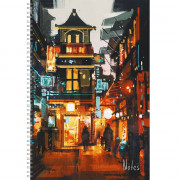Тетрадь А4 клетка 60 листов на гребне (Listoff) Night city арт.ТС4604932