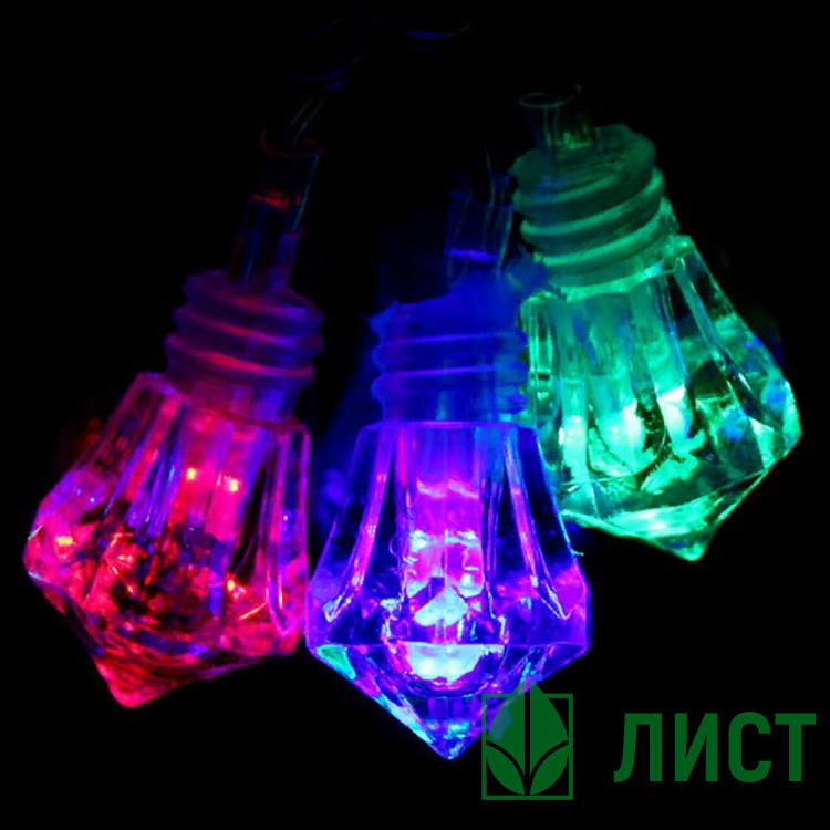 Гирлянда электрическая для дома фигурная 05м 20LED "Кристалл" цвет мульти (светлый провод) (можно соединять) арт.183-0056