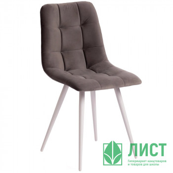 Стул CHILLY каркас металл белый, ткань бархат серый (26) арт.7095-1 Стул CHILLY каркас металл белый, ткань бархат серый (26) арт.7095-1