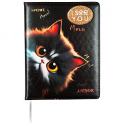 Дневник школьный твердая обложка кожзам (deVENTE) I See You аппликация, шелкография, отстрочка, ляссе арт.2020536