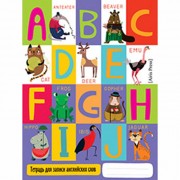 Тетрадь для записи английских слов в начальной школе 24 листа А5 линия скоба (Айрис) Веселые буквы арт 25980