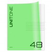 Тетрадь пластиковая обложка А5 клетка 48 листов (BG) UniTone Neon неон салатовый арт.Т5ск48_пл 12471