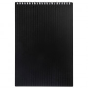 Блокнот А4 пластиковая обложка на гребне 80 листов (Hatber) VELVET Черный арт.80Б4В1гр_01601