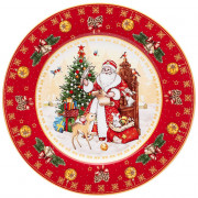 Тарелка "Дед Мороз и Снегурочка" 20,5см цв.красный арт.85-1720