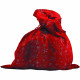 Мешок Деда Мороза красный со снежинками сатин арт.М-3