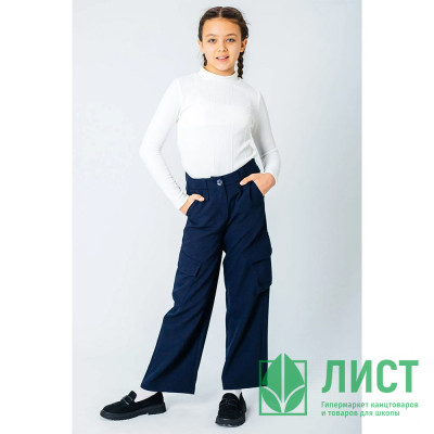 Брюки для девочки (Делорас) артикул 63789К размер 34/134-46/170 цвет синий Брюки для девочки (Делорас) артикул 63789К размер 34/134-46/170 цвет синий