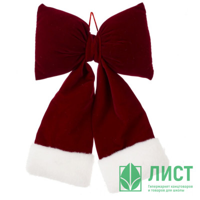 Украшение декоративное &quot;Бант объёмный&quot; 20*13см &quot;Бархат&quot; цв.красный/белый арт.823832 Украшение декоративное "Бант объёмный" 20*13см "Бархат" цв.красный/белый арт.823832