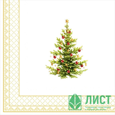 Салфетки бумажные 33*33см 3 слоя 20шт/уп. Bouquet &quot;Новогодняя скатерть с ёлочкой&quot; арт.25405 Салфетки бумажные 33*33см 3 слоя 20шт/уп. Bouquet "Новогодняя скатерть с ёлочкой" арт.25405